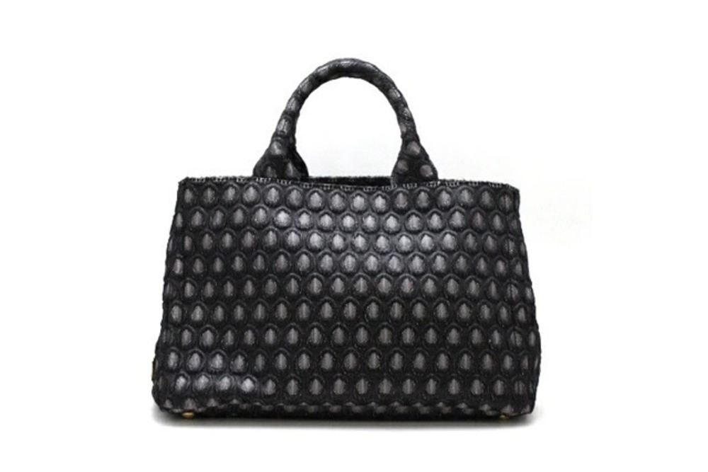 Prada Canapa Shoulder Bag Handbag Black